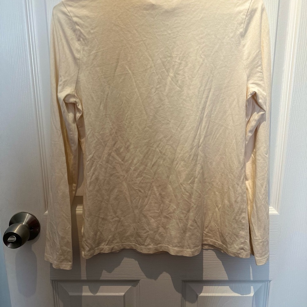 Talbots Tee Turtleneck Top Size PS Petite Cream Blouse Shirt Casual Comfy NWOT - Picture 6 of 6